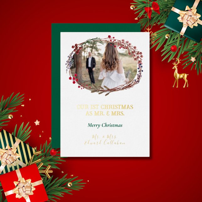 Tarjeta Festiva Con Relieve Metalizado Elegante foto de primer Navidad blanco casada con  (Subido por el creador)