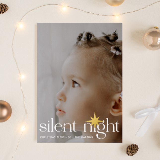 Tarjeta Festiva Con Relieve Metalizado Elegante foto de una estrella de Navidades nocturn (Subido por el creador)