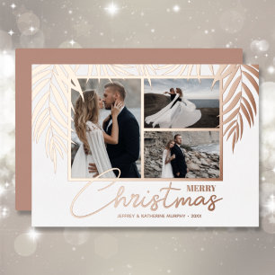 Tarjeta Festiva Con Relieve Metalizado Elegante Fotos Merry Christmas Multi