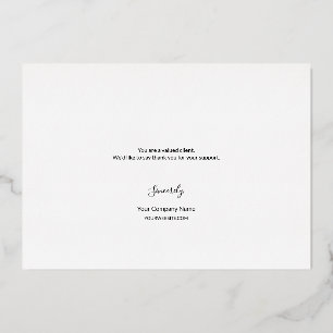 Tarjeta Festiva Con Relieve Metalizado Elegante Gold rojo oscuro Agradecimiento Empresari