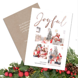 Tarjeta Festiva Con Relieve Metalizado Elegante guión de oro Rosa JOYFUL foto de color be