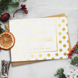Tarjeta Festiva Con Relieve Metalizado Elegante guión Feliz Navidad Oro