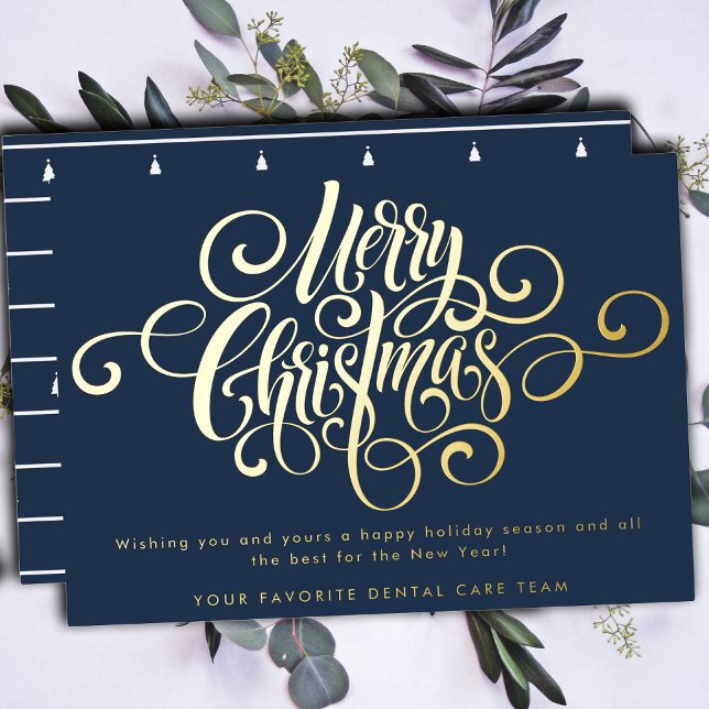 Tarjeta Festiva Con Relieve Metalizado Elegante guión moderno profesional de navidad (Subido por el creador)