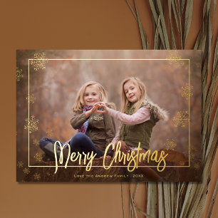 Tarjeta Festiva Con Relieve Metalizado Elegante guión navideño