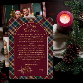 Tarjeta Festiva Con Relieve Metalizado Elegante Holly | Foto de Berries Rich Plaid Navida