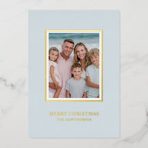 Elegante luz de foto de Navidad Dusty Blue Gold