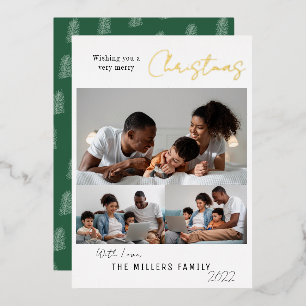 Tarjeta Festiva Con Relieve Metalizado Elegante Muy Feliz Navidad 3 Foto