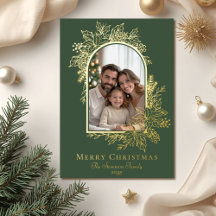 Elegante Navidad Foto en Verde