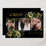 Tarjeta Festiva Con Relieve Metalizado Elegante Navidades de oro negro casados y brillant<br><div class="desc">Elegante tarjeta de vacaciones de Relieve metalizado Black Gold Casado y Navidades Brillantes Celebra tu primera temporada de vacaciones como recién casados con esta lujosa tarjeta de Navidades "Casados y Brillantes". Diseñada para reflejar la elegancia de su unión, esta tarjeta presenta una impresionante mezcla de Relieve metalizado dorado profundo negro...</div>