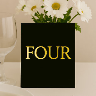 Tarjeta Festiva Con Relieve Metalizado Elegante número de tabla de Boda negro y Relieve m