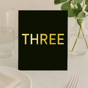 Tarjeta Festiva Con Relieve Metalizado Elegante número de tabla de Boda negro y Relieve m