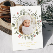 Elegante oliage de invierno y foto de Holly Berrie