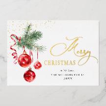 Elegante Ornamento de Navidad Banderas Rojas 2 Fot