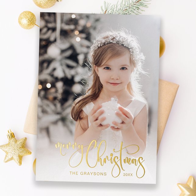 Tarjeta Festiva Con Relieve Metalizado Elegante Oro Feliz Navidad Fotografía (Subido por el creador)