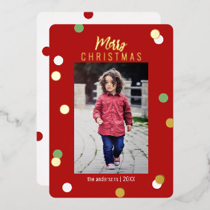Tarjeta Festiva Con Relieve Metalizado Elegante Personalizado de Navidad lindo dulce Reli