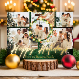 Tarjeta Festiva Con Relieve Metalizado Elegante Simple moderno Hoja de estaño para foto f