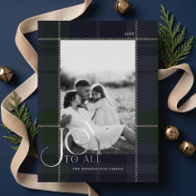 Elegante tarjeta de Navidad con foto familiar en c