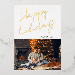 Tarjeta Festiva Con Relieve Metalizado Elegante tarjeta de vacaciones para Navidades con 