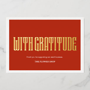 Tarjeta Festiva Con Relieve Metalizado Elegante Tarjeta Roja de Festividades con Agradeci