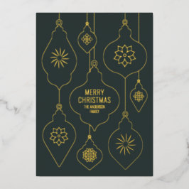 Tarjeta Festiva Con Relieve Metalizado Elegantes baudias vintage de Navidad CC1261
