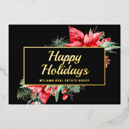 Tarjeta Festiva Con Relieve Metalizado Elegantes Navidades Corporate Greeting Gold