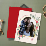 Tarjeta Festiva Con Relieve Metalizado Elegantes Navidades de arcos de color de agua para<br><div class="desc">Eleva tus saludos de vacaciones con nuestra tarjeta de Navidades de fotos de Relieve metalizado. Esta elegante tarjeta cuenta con un borde de Relieve metalizado dorado en el overlay, enmarcando su foto favorita en medio de la vegetación acuática de las vacaciones y de la hueca festiva y de las poinsettias....</div>