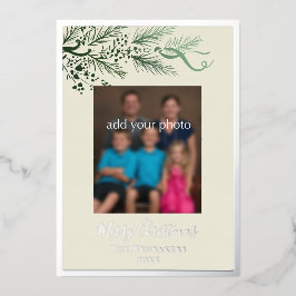 Tarjeta Festiva Con Relieve Metalizado Elegantes Navidades de fotografía John 3:16
