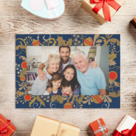 Tarjeta Festiva Con Relieve Metalizado Elegantes Navidades de fotografía Personalizados d