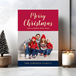 Tarjeta Festiva Con Relieve Metalizado Elegantes Navidades de guiones Foto Oro