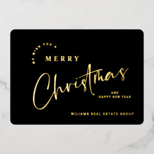 Tarjeta Festiva Con Relieve Metalizado Elegantes Navidades Minimalistas saludan a la comp
