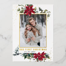 Elegantes Navidades Poinsettia Photo Gold