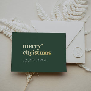 Tarjeta Festiva Con Relieve Metalizado EMERY Green Relieve metalizado Retro Diversión Sim