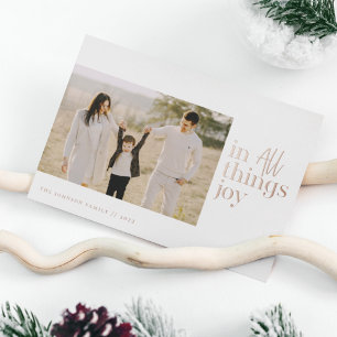 Tarjeta Festiva Con Relieve Metalizado En todas las cosas Joy Photo