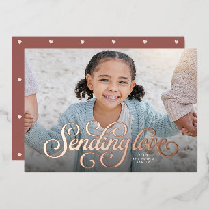 Tarjeta Festiva Con Relieve Metalizado Enviar amor lindo una foto de San Valentín