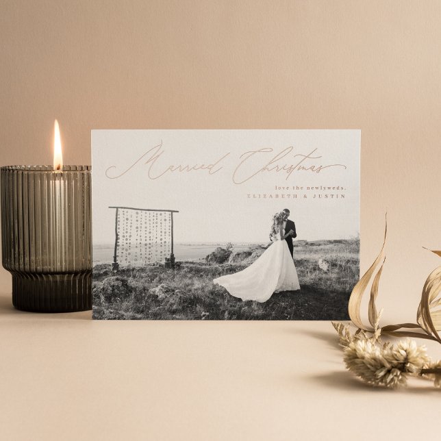 Tarjeta Festiva Con Relieve Metalizado Escritura de caligrafía de Navidades casados recié (Subido por el creador)