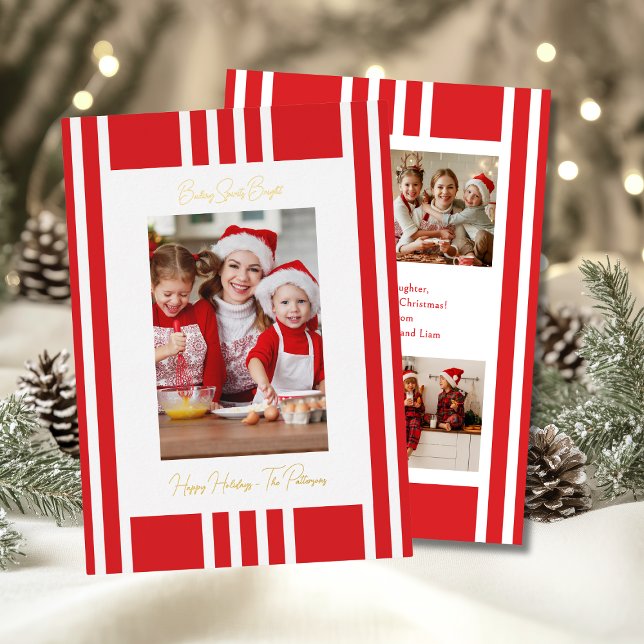 Tarjeta Festiva Con Relieve Metalizado Espíritus en masa Navidades brillantes Foto famili (Subido por el creador)