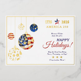 Tarjeta Festiva Con Relieve Metalizado Estados Unidos 250 Patriótico Keepsake conmemorati