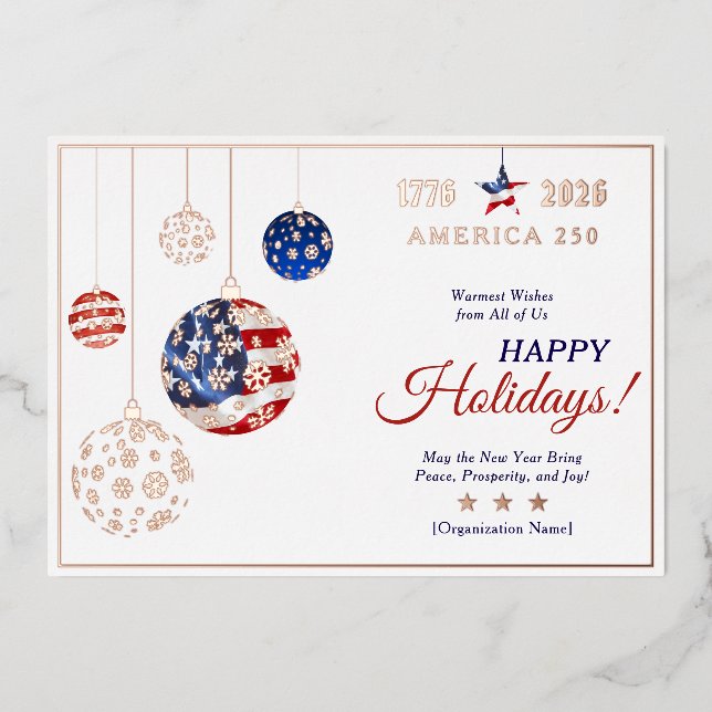 Tarjeta Festiva Con Relieve Metalizado Estados Unidos 250 Patriótico Keepsake conmemorati (Anverso)