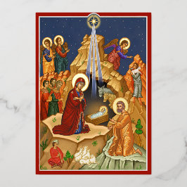 Tarjeta Festiva Con Relieve Metalizado Estrella de Belén