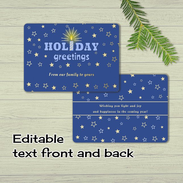 Tarjeta Festiva Con Relieve Metalizado Estrellas de vela saludos de invierno Foil Card (Subido por el creador)
