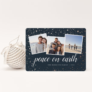 Tarjeta Festiva Con Relieve Metalizado Estrellas doradas   COLLAGE DE FOTOS