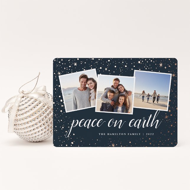 Tarjeta Festiva Con Relieve Metalizado Estrellas doradas | COLLAGE DE FOTOS (Subido por el creador)