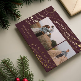 Tarjeta Festiva Con Relieve Metalizado Fa La La Magical Navidades De Oro Carol Two Photo