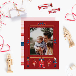 Tarjeta Festiva Con Relieve Metalizado Fa La La Navidades Bailarina de Baloncesto Nutcrac