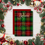 Tarjeta Festiva Con Relieve Metalizado Faith Cree que los Navidades rojos verdes escocese<br><div class="desc">Temporal Creer Gold Cita Navidades Rojos y Verdes Escoceses Tarjeta de Festividad Relieve metalizado Tartán Escocesa.</div>