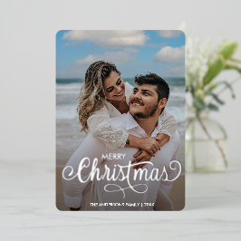 Tarjeta Festiva Con Relieve Metalizado Familia navideña moderna Fe Tartán Fo