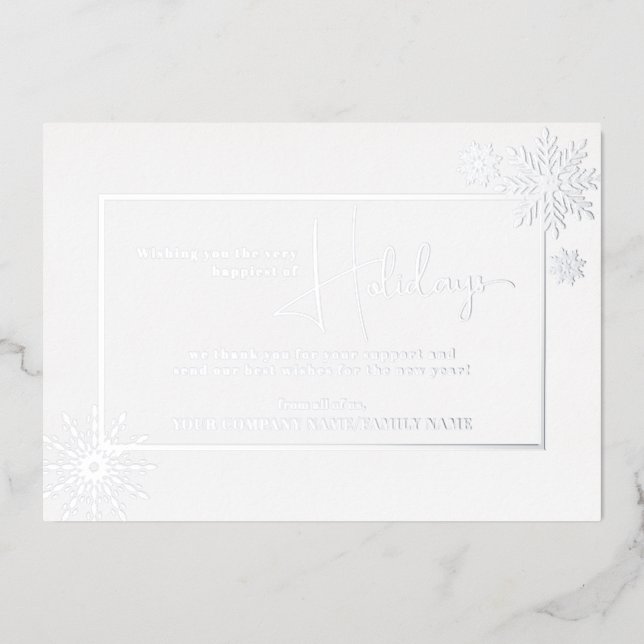 Tarjeta Festiva Con Relieve Metalizado Felices Fiestas Año Nuevo 1 Photo Business (Anverso)