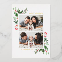 Felices Fiestas Dos Fotos Hollies y Verdor