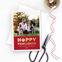 Felices Pawlidays Foto Moderna de Perro Rojo Dorad