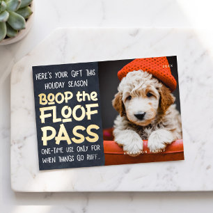 Tarjeta Festiva Con Relieve Metalizado Felices vacaciones Personalizado de Mascota divert